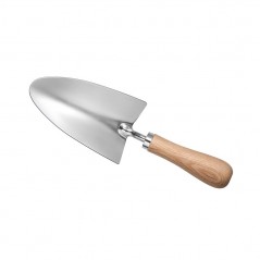 metalowa łopatka z drewnianą rączką